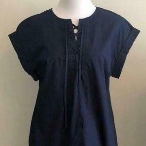 J.Crew $69.50 Petite Lace-Up Shirtdress G5365